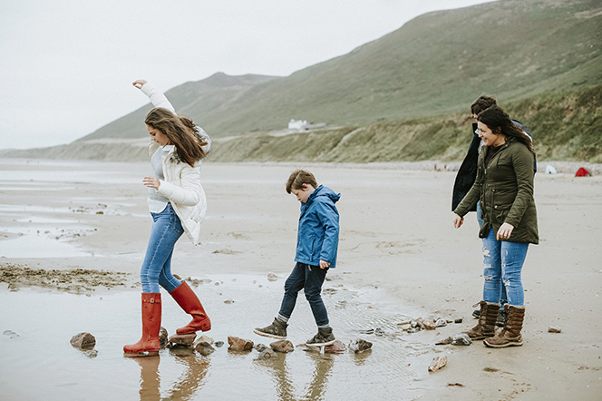 UK family at the beach