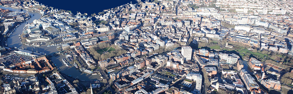 Aerial view over Bristol